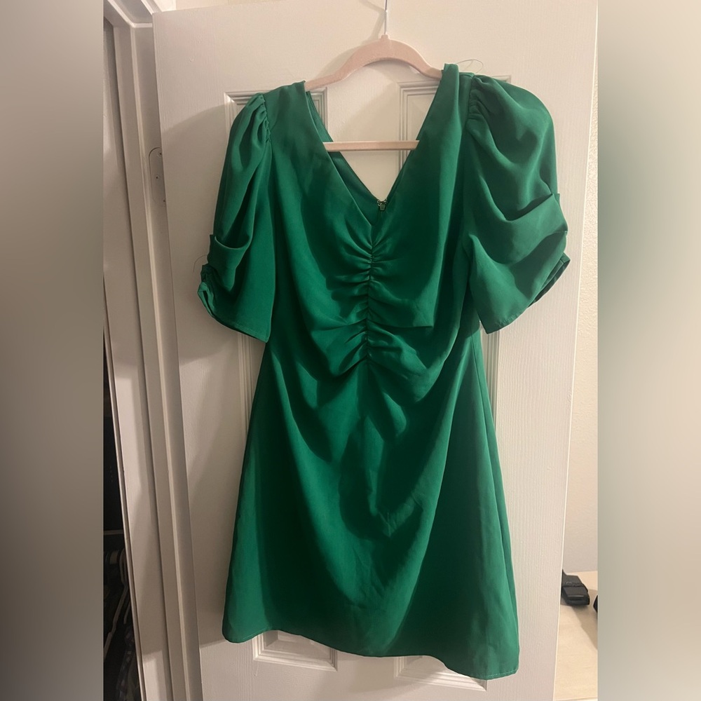 She + Sky Vibrant Green Mini Dress